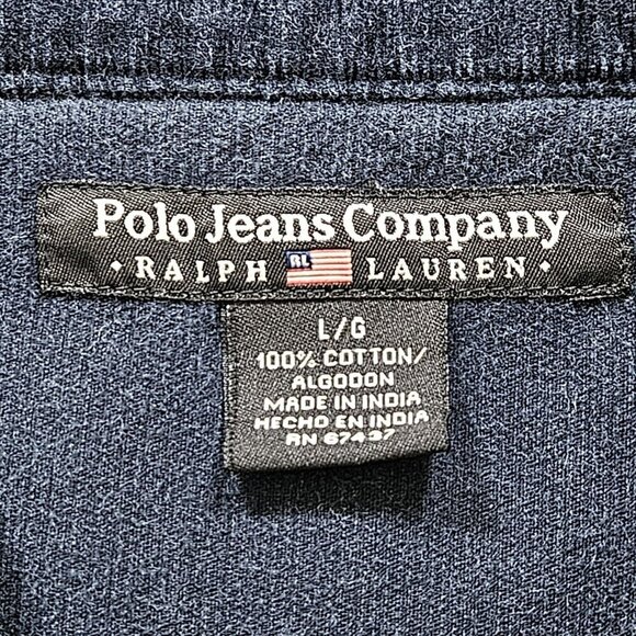 Ralph Lauren Shirt Youth Women L Navy LS Pearl Snap Button Corduroy Boho Western - Picture 3 of 14